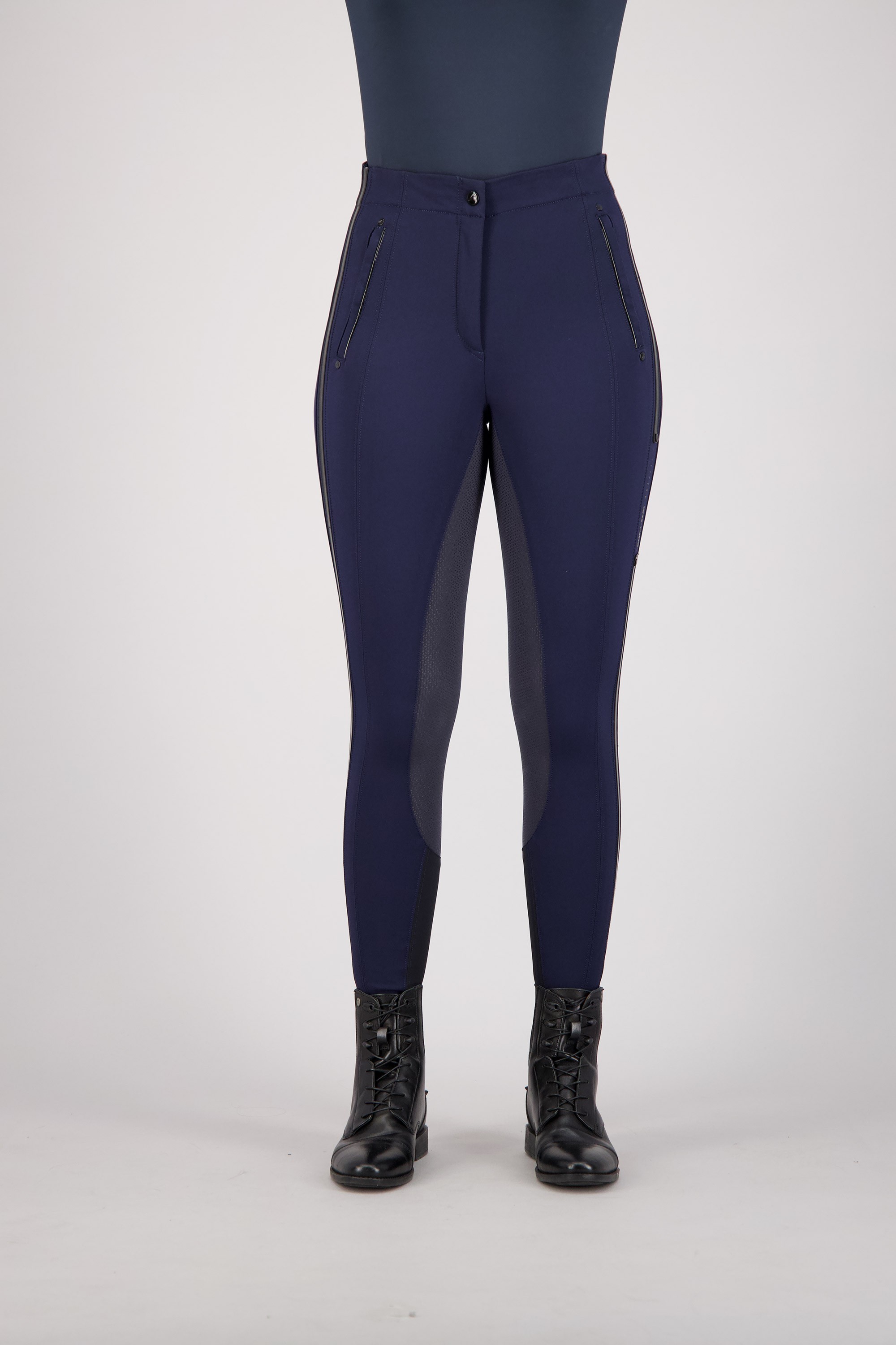 Calça de equitação Euro-Star Wondershape FullGrip Azul-marinho