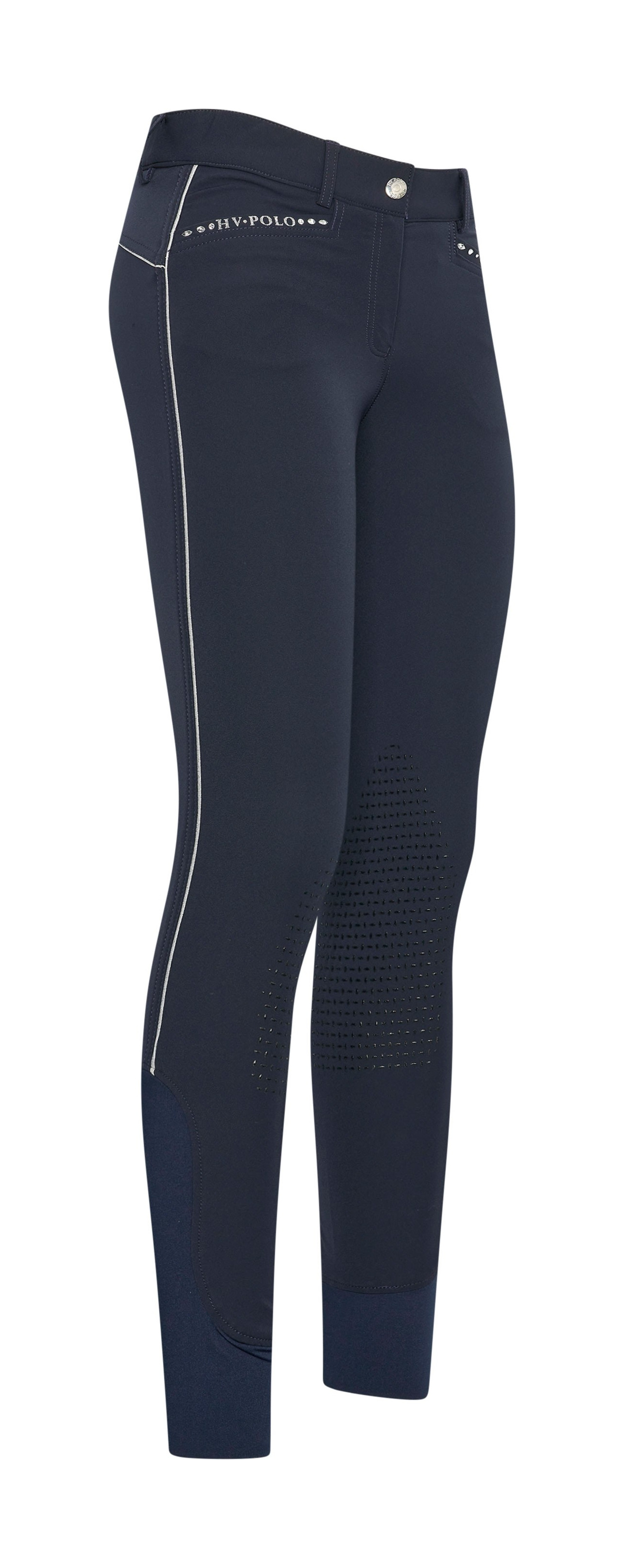 Calça de equitação HV Polo Lux inverno KneeGrip Azul-marinho
