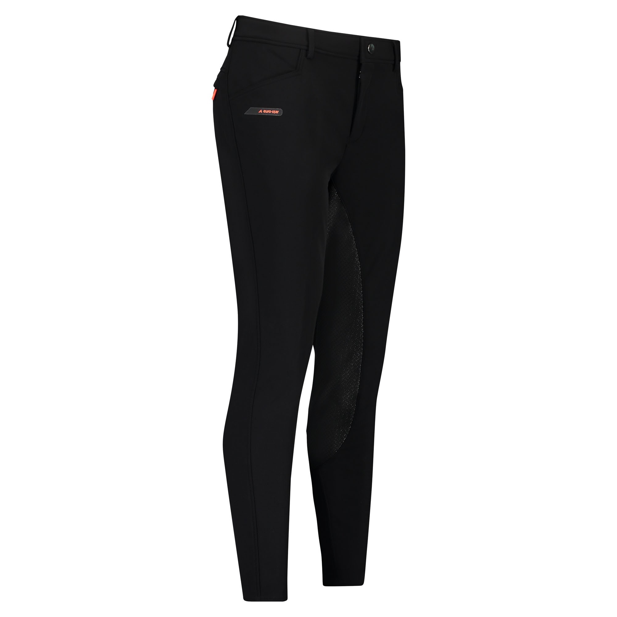 Calça de equitação Euro-Star Dancer FullGrip homem Meteorito Preto