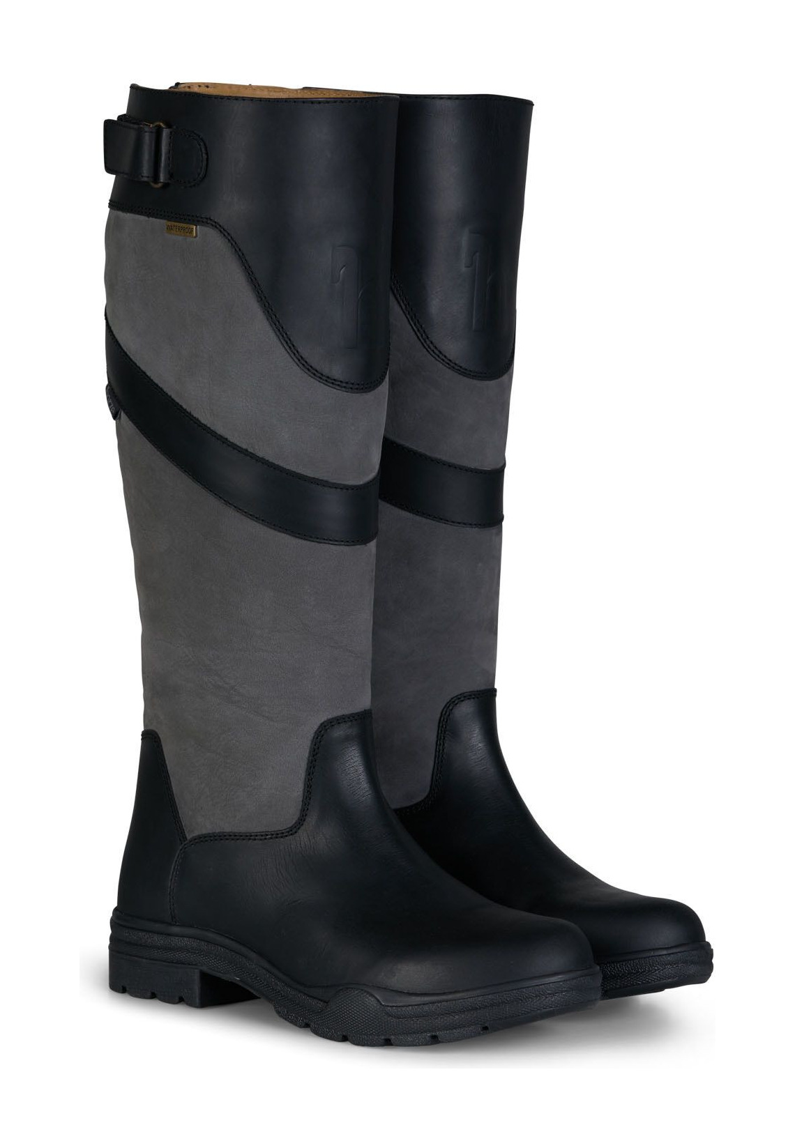 Botas impermeáveis de campo femininas Waterford Horze Preto / cinza Cinzento