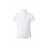 Pólo de competição de manga curta com folhos Christel infantil Horze - Branco