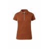 Polo Amy algodão elástico de manga curta feminino Horze - Tabaco