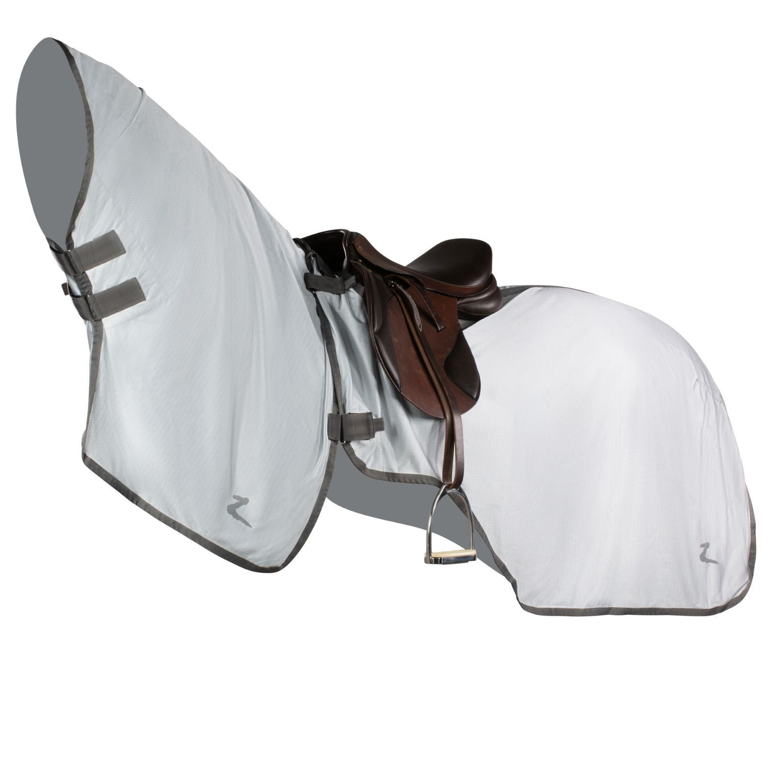 Capa anti-insetos para equitação Eira com pescoço removível Horze Cinzento