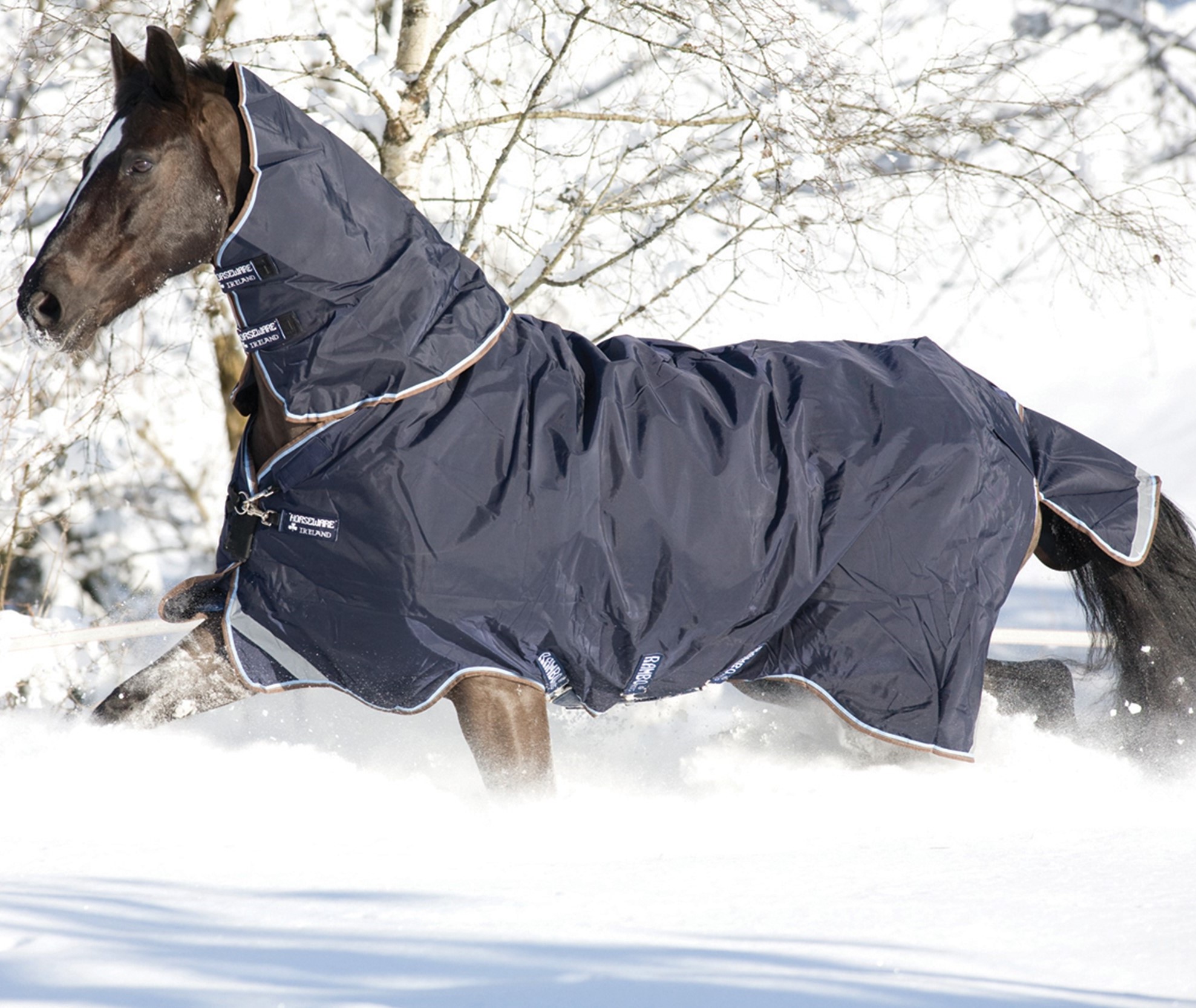 Capa de exterior Horseware Rambo Duo 100g + forro 300g Marinho / azul céu