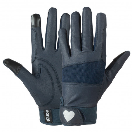 Luvas Horze infantil com estampa de coração cintilante