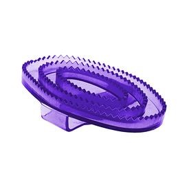 Pequena escova de curry flexível Horze em borracha transparente Violeta