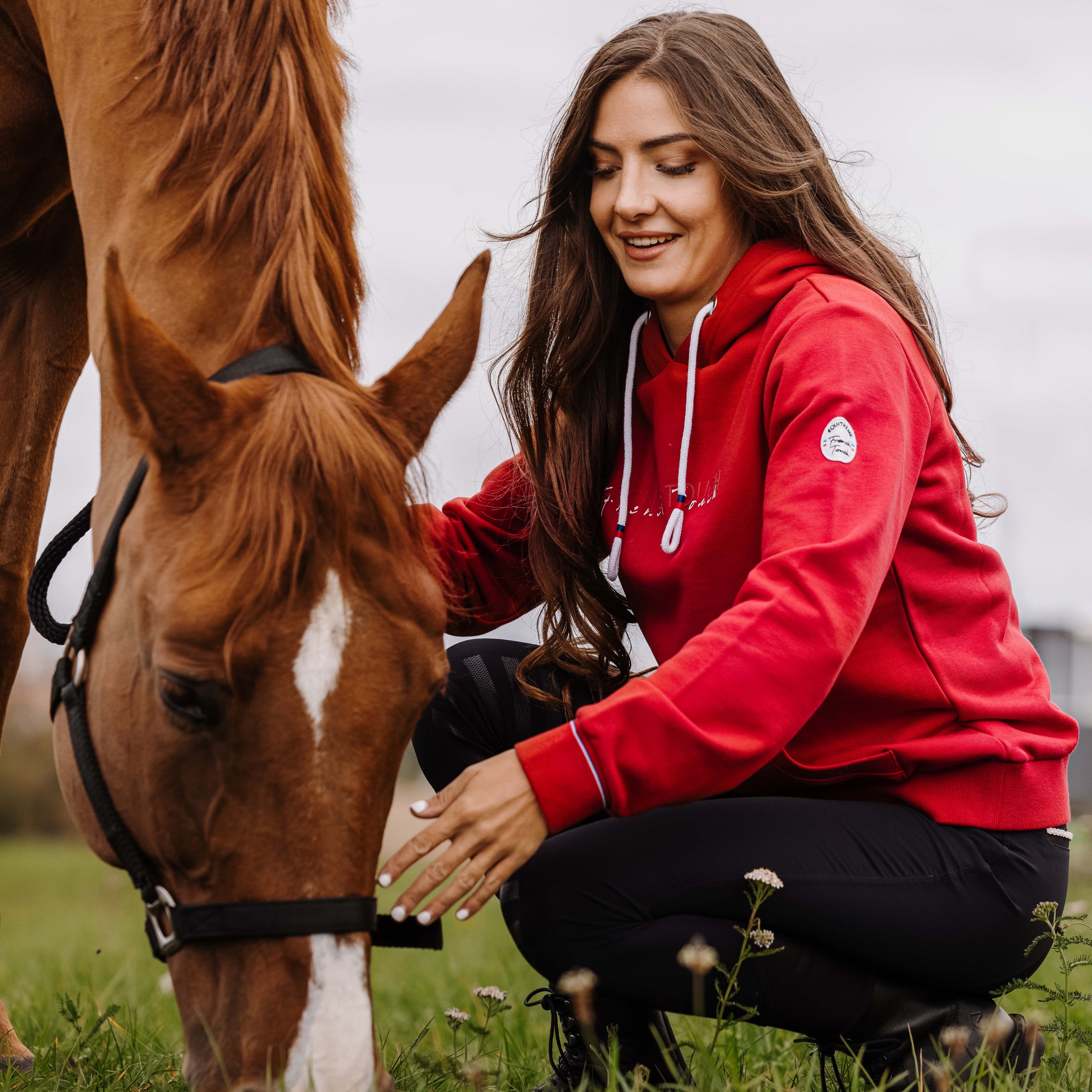 Sweat com capuz Equithème Britney Cereja Vermelho