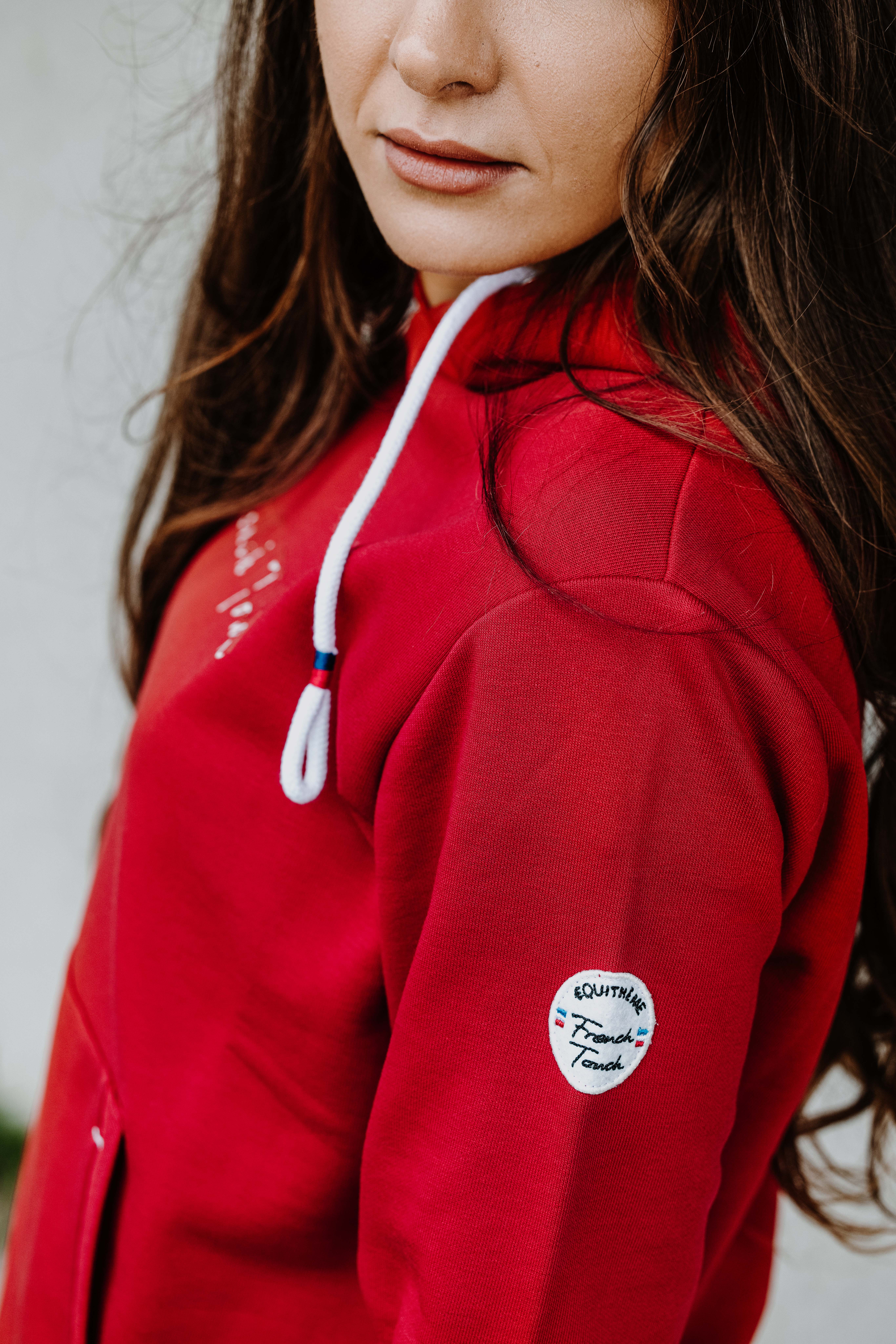 Sweat com capuz Equithème Britney Cereja Vermelho