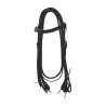 Bridão western Lakota com flores e rédeas - Preto