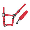 Licol Pool de nylon com fivelas pretas e corda - Vermelho