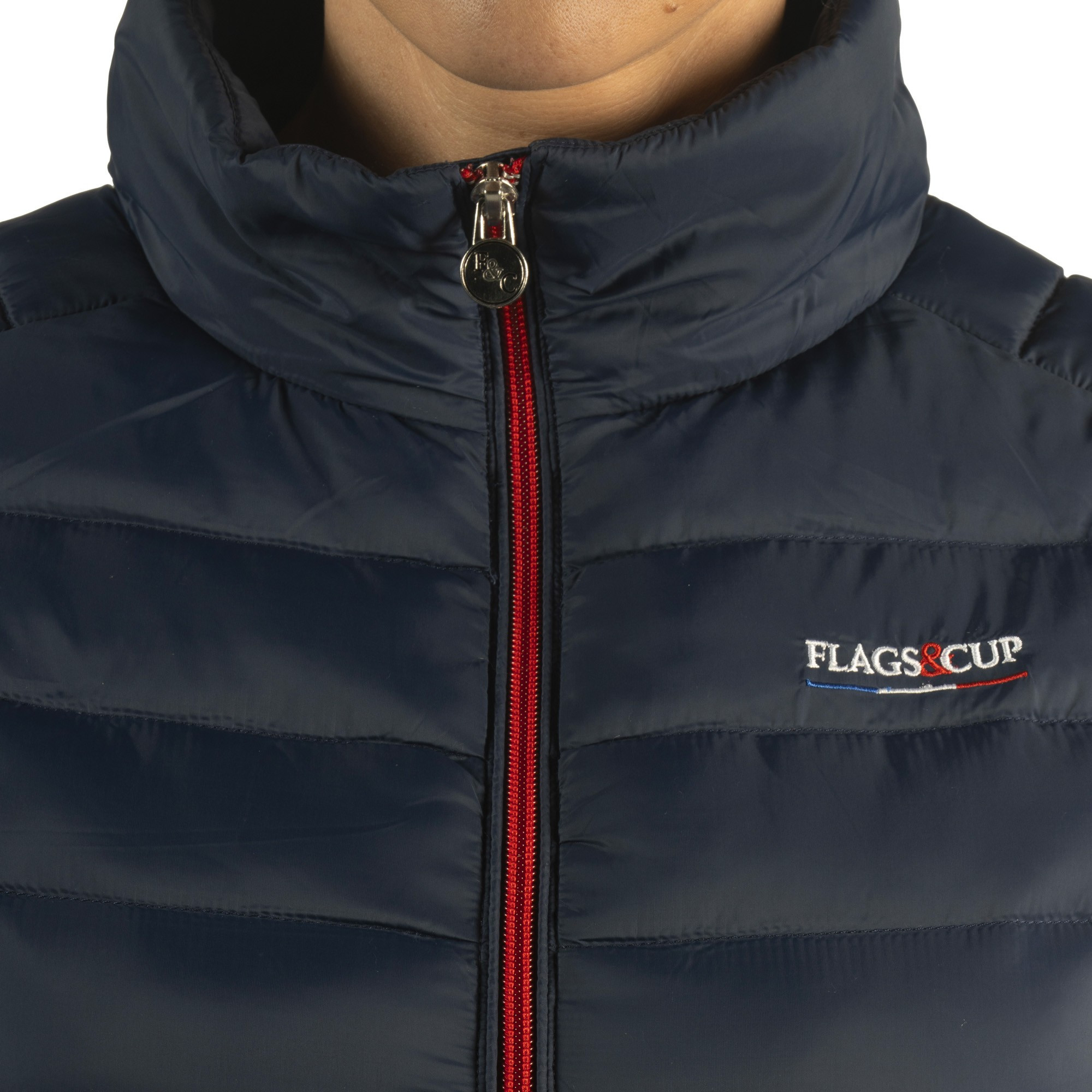 Colete feminino sem mangas France Collection Flags & Cup Azul-marinho