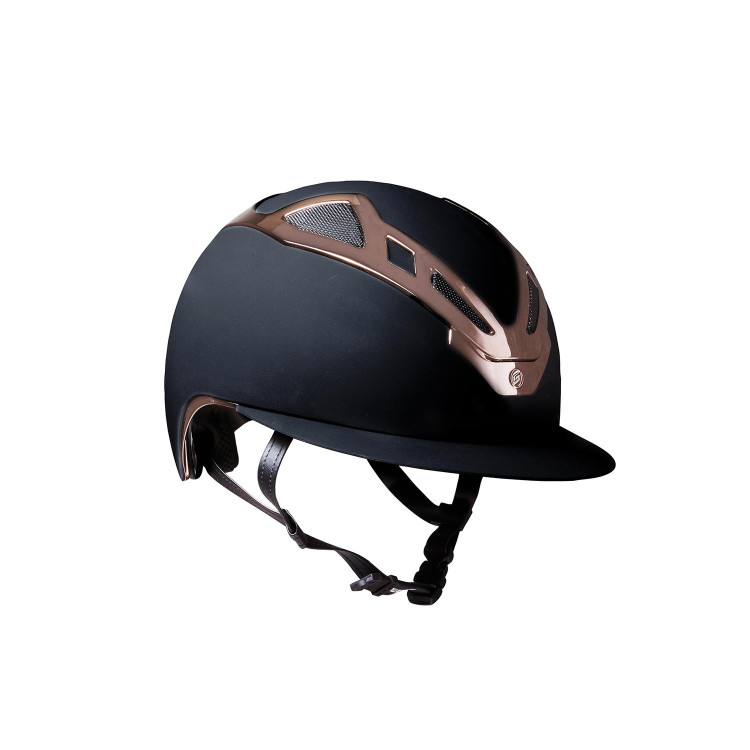 Capacete Apex Chrome preto fosco/ouro rosa para mulher Suomy