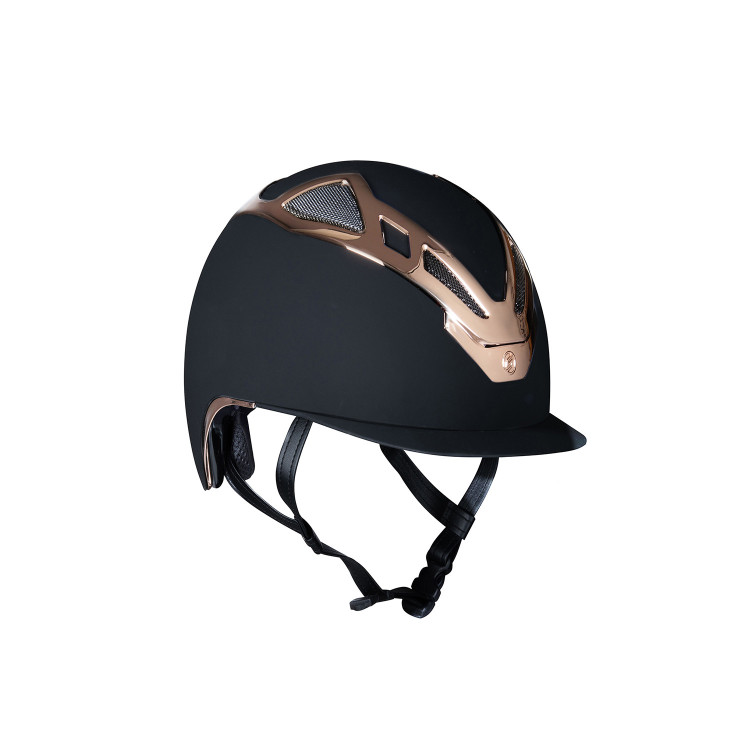 Capacete Apex Chrome preto fosco/ouro rosa Suomy