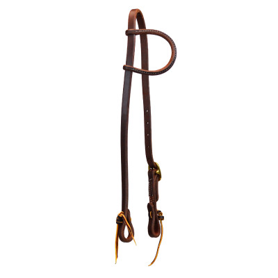 Têtière avec oreille slip et boucle unique de 5/8" Platinum Pro Huile foncé