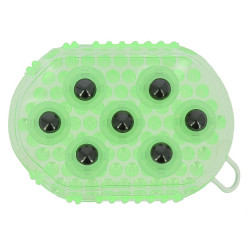 Luva dupla face para escovar e massagear Luva dupla face para escovar e massagear