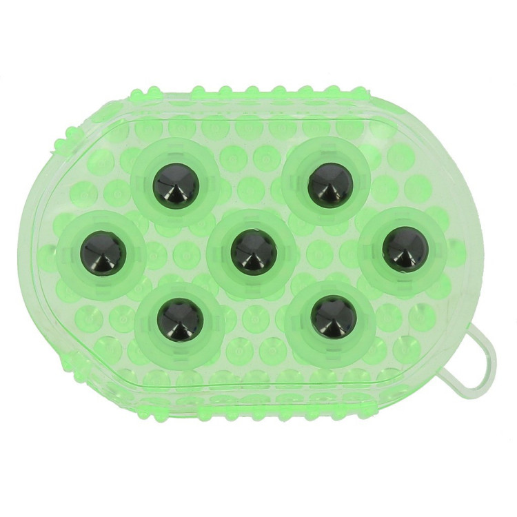 Luva dupla face para escovar e massagear Luva dupla face para escovar e massagear