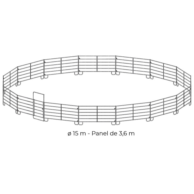 Redondel galvanizado Ø 15 m painel 3,60 m La Gée Redondel galvanizado Ø 15 m painel 3,60 m La Gée