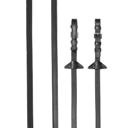 Rendas de borracha / couro LeMieux Preto / prata
