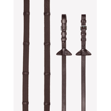 Rendas de borracha macia com paradores LeMieux Havana / modelo prateado antigo