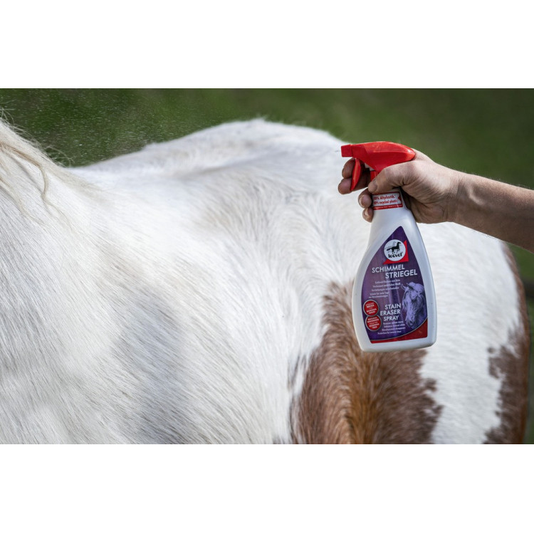 Spray desembaraçador Leovet para cavalos cinzentos Spray desembaraçador Leovet para cavalos cinzentos