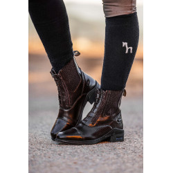 Botas Horze couro Horze Kingston zíper duplo feminino Botas Horze couro Horze Kingston zíper duplo feminino