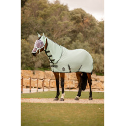 Cobertura anti-moscas Horze Paso Fino com pescoço removível e proteção UV Riacho verde Cobertura anti-moscas Horze Paso Fino com pescoço removível e proteção UV Riacho verde