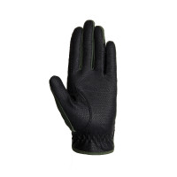 Luvas de equitação B Vertigo Laia femininas com logotipo estampado Verde escaravelho