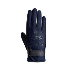 Luvas de equitação B Vertigo Laia femininas com logotipo estampado Marinho escuro Azul Luvas de equitação B Vertigo Laia femininas com logotipo estampado Marinho escuro Azul