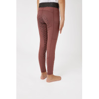 Legging de equitação com silicone Horze Leighton Juvenil com culote completo e forro quente Ruão vermelho Legging de equitação com silicone Horze Leighton Juvenil com culote completo e forro quente Ruão vermelho