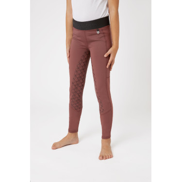 Legging de equitação com silicone Horze Leighton Juvenil com culote completo e forro quente Legging de equitação com silicone Horze Leighton Juvenil com culote completo e forro quente
