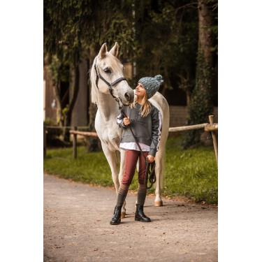 Legging de equitação com silicone Horze Leighton Juvenil com culote completo e forro quente Legging de equitação com silicone Horze Leighton Juvenil com culote completo e forro quente