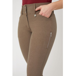 Calça de equitação com reforços Grip Horze Grand Prix Pro feminina Marrom cinza ferro Castanho Calça de equitação com reforços Grip Horze Grand Prix Pro feminina Marrom cinza ferro Castanho