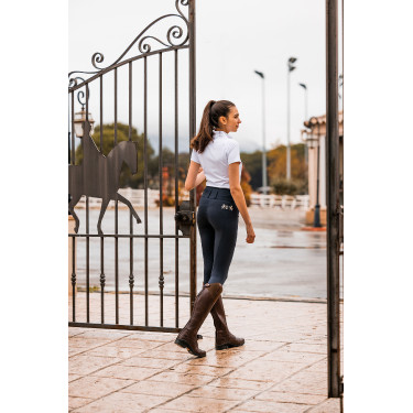 Calça de equitação com grip integral Meghan B Vertigo cintura alta feminina Calça de equitação com grip integral Meghan B Vertigo cintura alta feminina