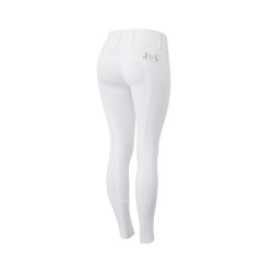 Calça de equitação com grip integral Meghan B Vertigo cintura alta feminina Branco