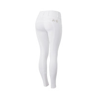 Calça de equitação com grip integral Meghan B Vertigo cintura alta feminina Branco