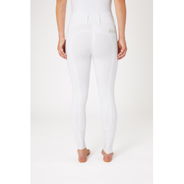 Calça de equitação com grip integral Meghan B Vertigo cintura alta feminina Branco