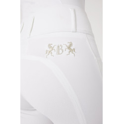 Calça de equitação com grip integral Meghan B Vertigo cintura alta feminina Branco