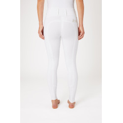 Calça de equitação com grip integral Meghan B Vertigo cintura alta feminina Branco