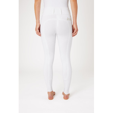 Calça de equitação com grip integral Meghan B Vertigo cintura alta feminina Branco