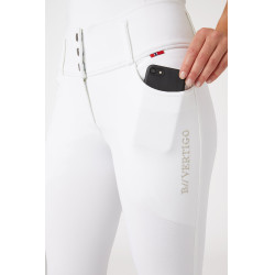 Calça de equitação com grip integral Meghan B Vertigo cintura alta feminina Branco