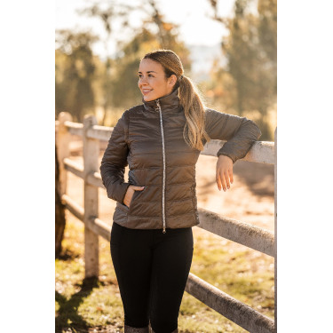 Casaco acolchoado Horze Natalie com mangas removíveis feminino Castanho morel Casaco acolchoado Horze Natalie com mangas removíveis feminino Castanho morel