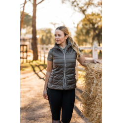 Casaco acolchoado Horze Natalie com mangas removíveis feminino Castanho morel