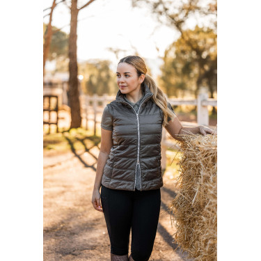 Casaco acolchoado Horze Natalie com mangas removíveis feminino Castanho morel Casaco acolchoado Horze Natalie com mangas removíveis feminino Castanho morel