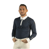 Polo masculino Bankso de manga comprida Flags & Cup Azul-marinho