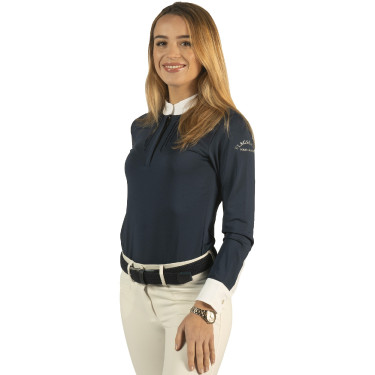 Polo Kavala feminino de mangas compridas Flags & Cup Polo Kavala feminino de mangas compridas Flags & Cup
