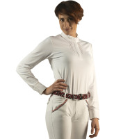 Polo Kavala feminino de mangas compridas Flags & Cup Branco