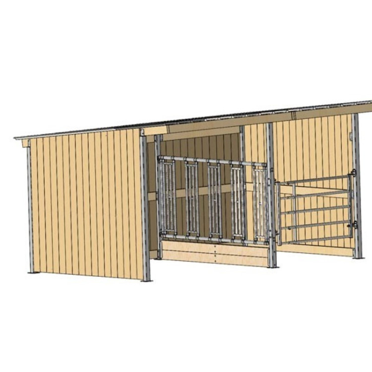 Separação de forragem para extensão de abrigo de inclinação simples La Gée Separação de forragem para extensão de abrigo de inclinação simples La Gée