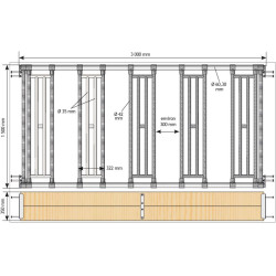 Separação de forragem para extensão de abrigo de inclinação simples La Gée Separação de forragem para extensão de abrigo de inclinação simples La Gée