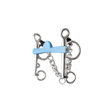 Mors pelham Metalab Flexi meia-lua hastes longas Azul