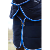 Capa de estábulo com forro Horze Glasgow com cobertura de pescoço 250 g Azul escuro
